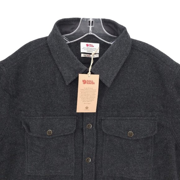 NWT FJALLRAVEN Canada Shirt Jacket Dark Gray Wool Blend Flannel Men's XXXL - Picture 1 of 11